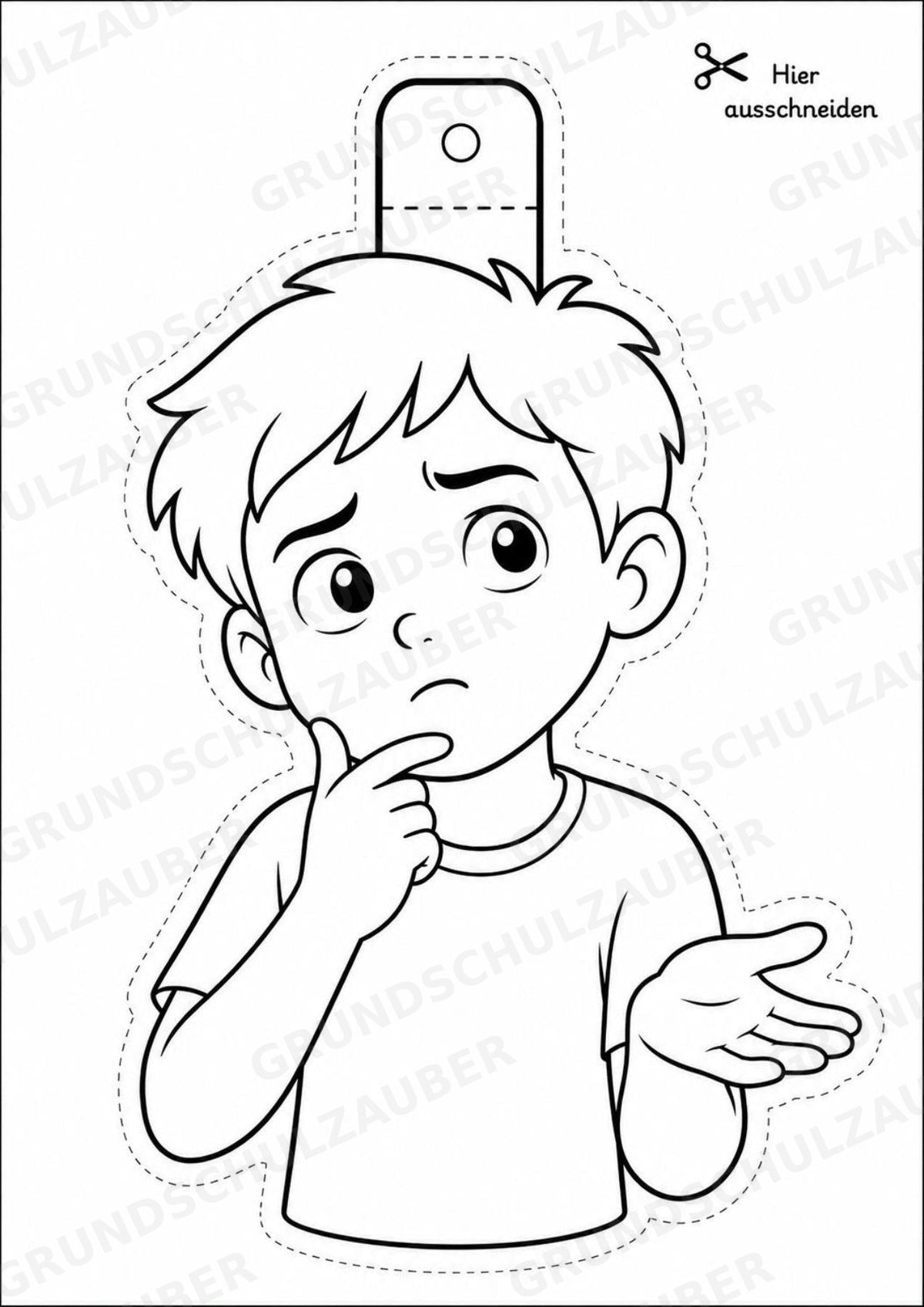 Emotionen – Fensterdeko – Basteln – Ausmalbild – Ausschneiden – 15 Vorlagen – Materialseite 12