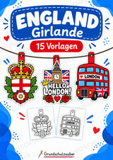 England – Fensterdeko – Basteln – Ausmalbild – Ausschneiden – 15 Vorlagen – Cover