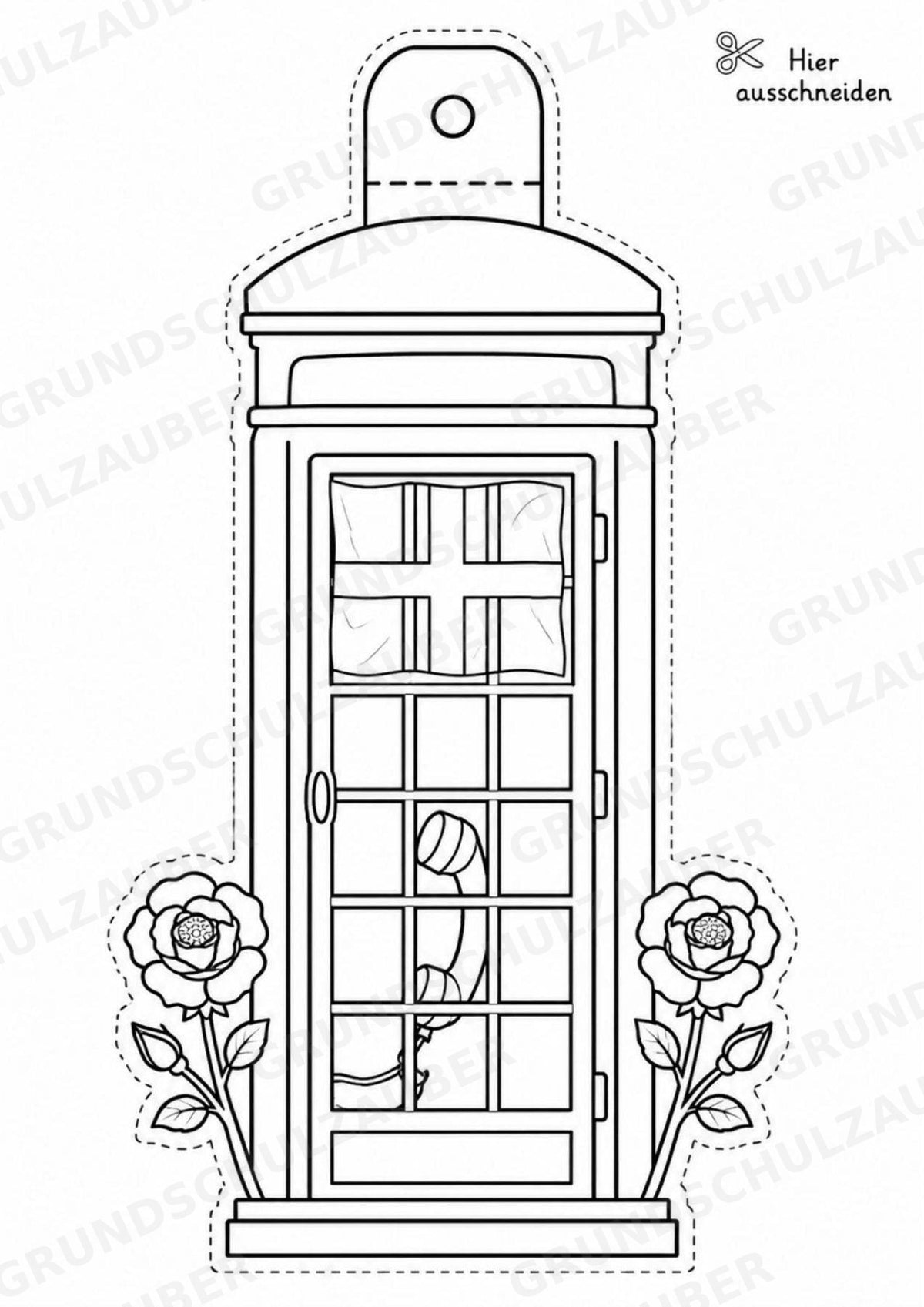 England – Fensterdeko – Basteln – Ausmalbild – Ausschneiden – 15 Vorlagen – Materialseite 5