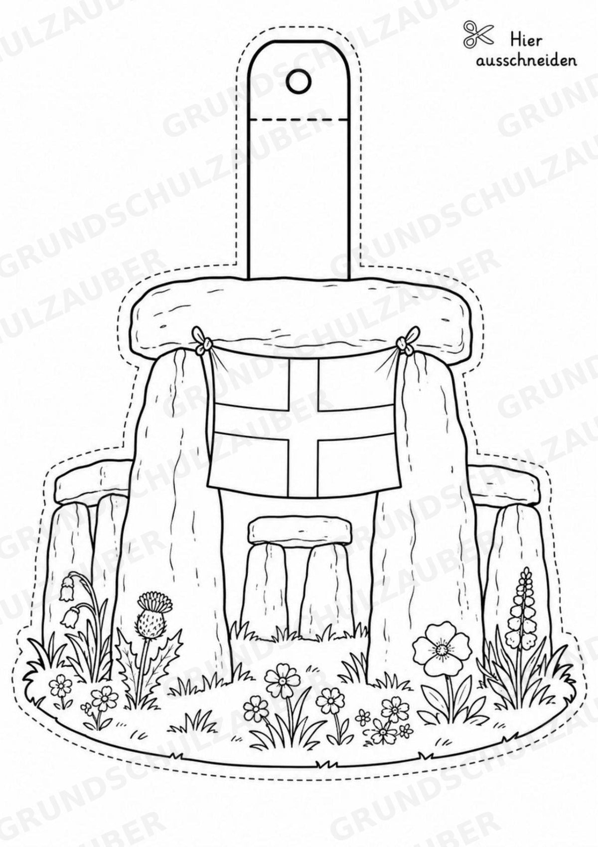 England – Fensterdeko – Basteln – Ausmalbild – Ausschneiden – 15 Vorlagen – Materialseite 12