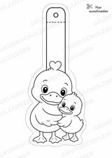 Ente – Fensterdeko – Basteln – Ausmalbild – Ausschneiden – 15 Vorlagen – Materialseite 5