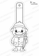 Ente – Fensterdeko – Basteln – Ausmalbild – Ausschneiden – 15 Vorlagen – Materialseite 6