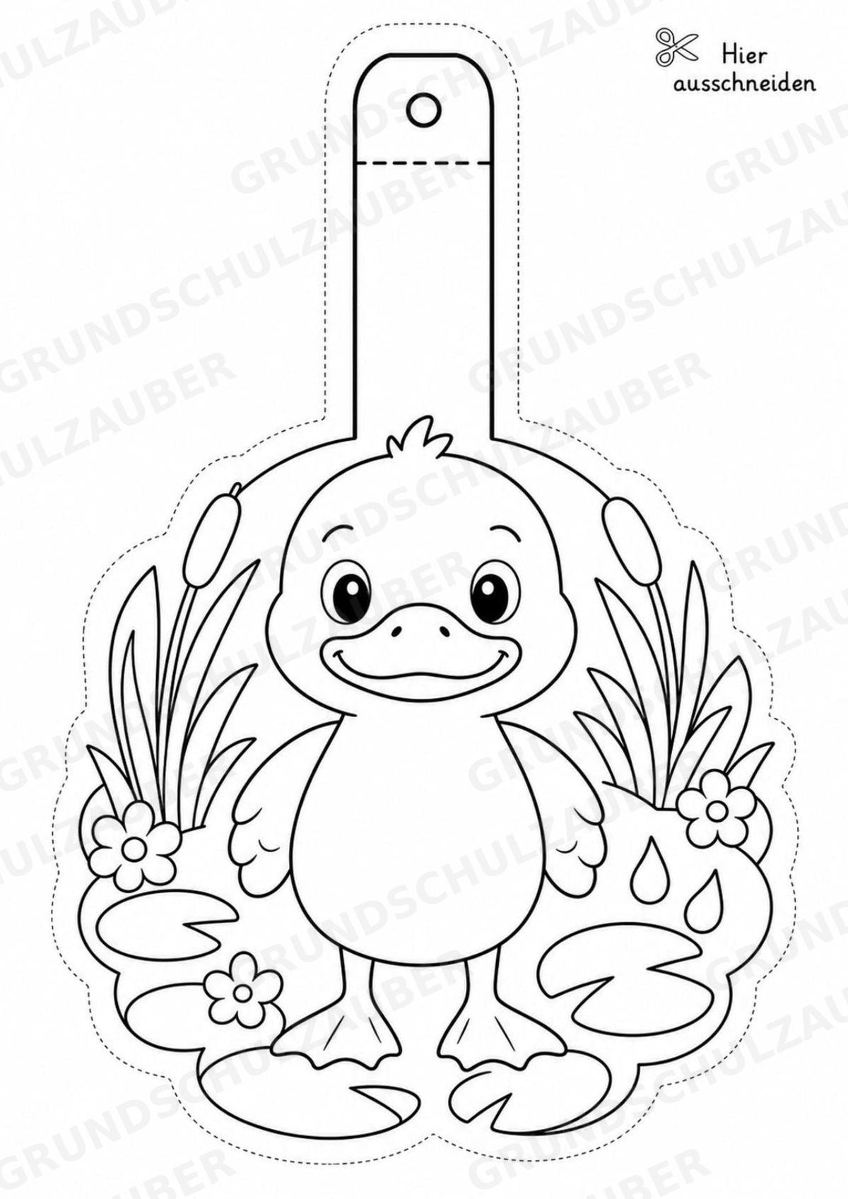 Ente – Fensterdeko – Basteln – Ausmalbild – Ausschneiden – 15 Vorlagen – Materialseite 16