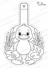 Ente – Fensterdeko – Basteln – Ausmalbild – Ausschneiden – 15 Vorlagen – Materialseite 16