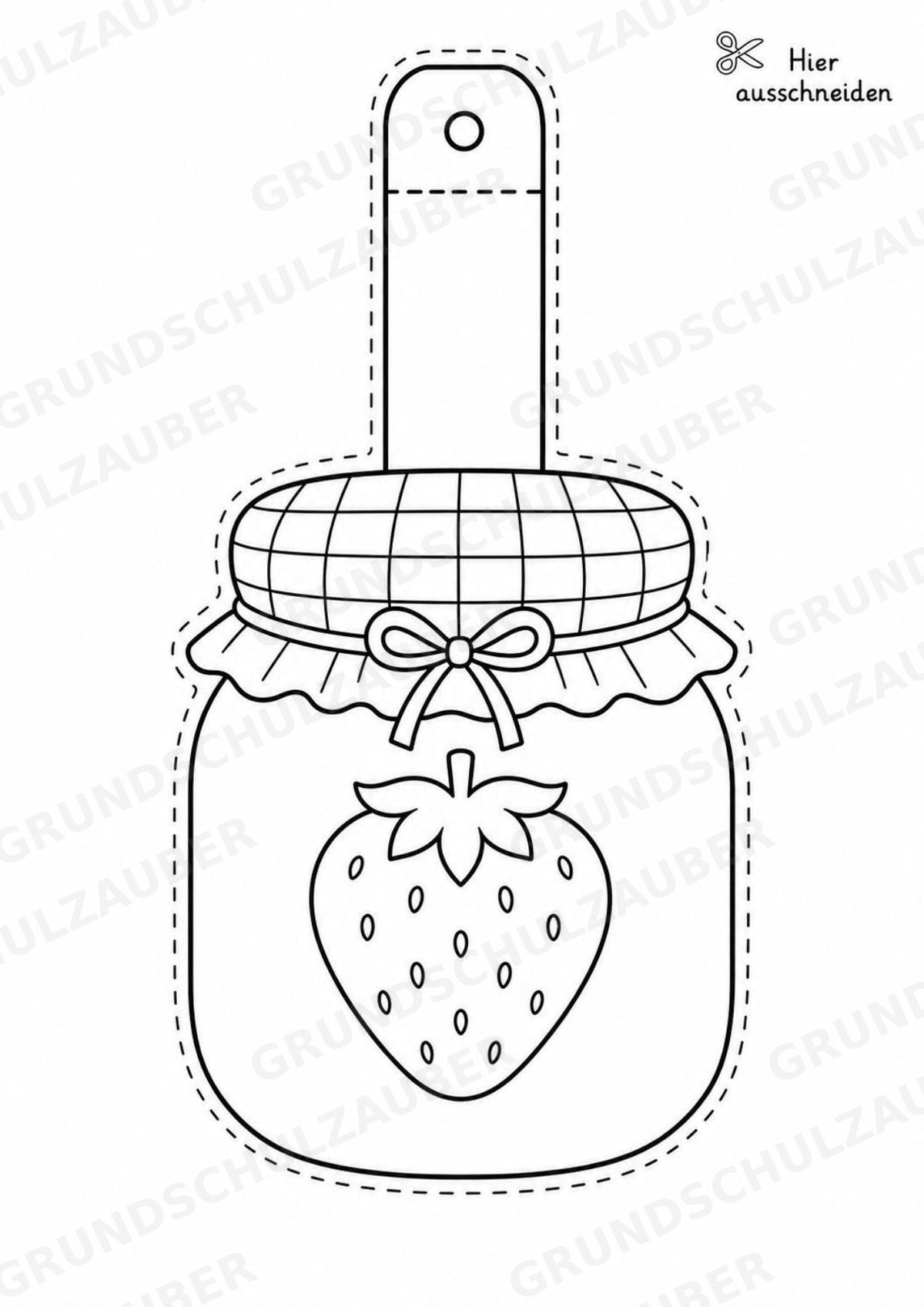 Erdbeere – Fensterdeko – Basteln – Ausmalbild – Ausschneiden – 15 Vorlagen – Materialseite 11