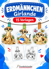 Erdmännchen – Fensterdeko – Basteln – Ausmalbild – Ausschneiden – 15 Vorlagen – Cover