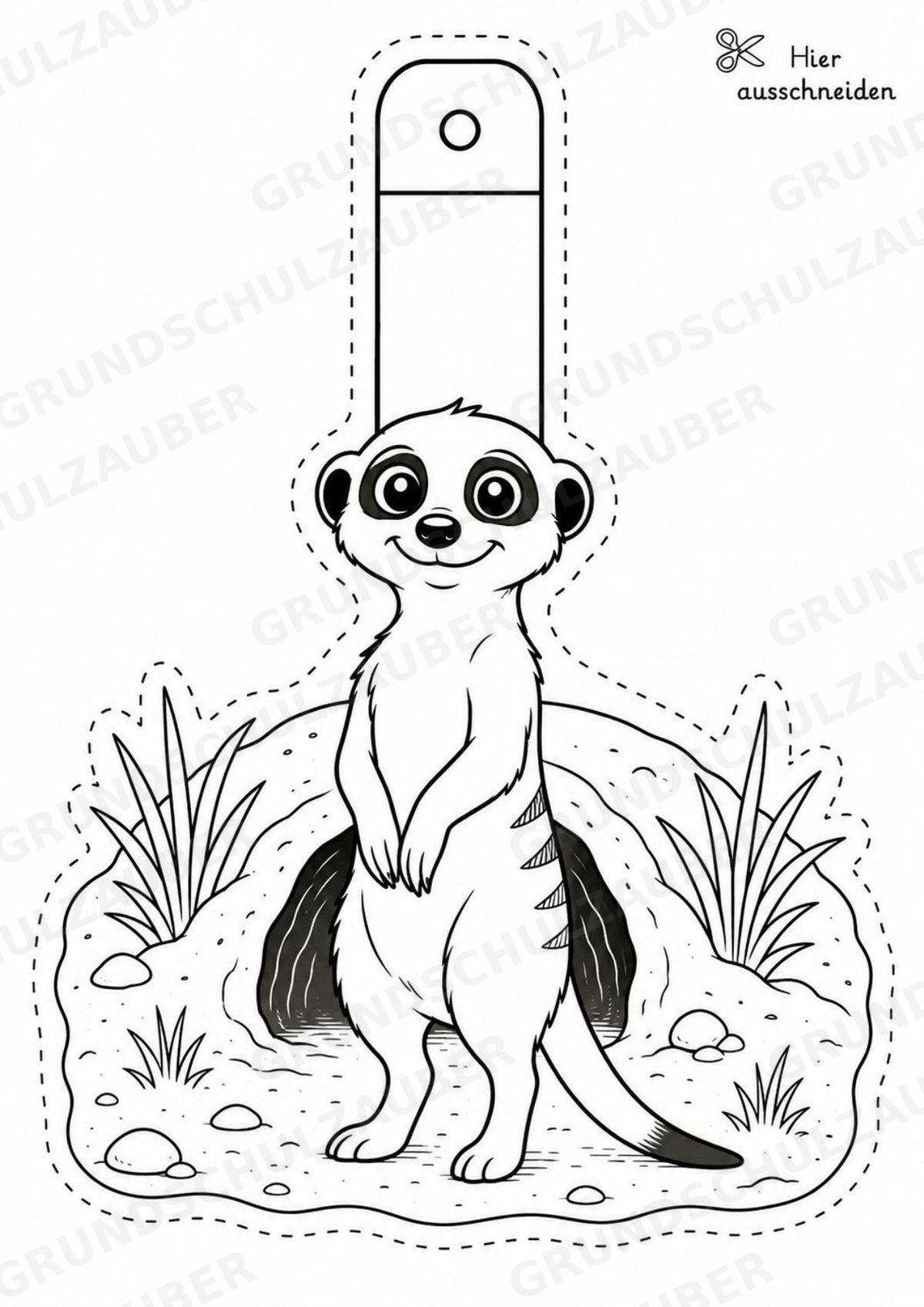 Erdmännchen – Fensterdeko – Basteln – Ausmalbild – Ausschneiden – 15 Vorlagen – Materialseite 2