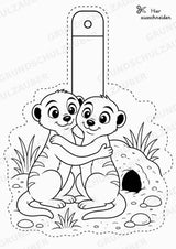 Erdmännchen – Fensterdeko – Basteln – Ausmalbild – Ausschneiden – 15 Vorlagen – Materialseite 3