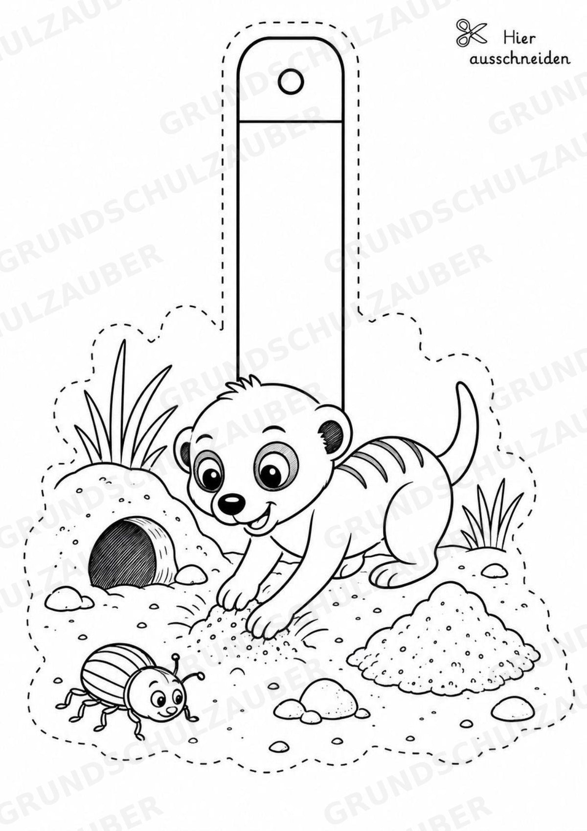 Erdmännchen – Fensterdeko – Basteln – Ausmalbild – Ausschneiden – 15 Vorlagen – Materialseite 5