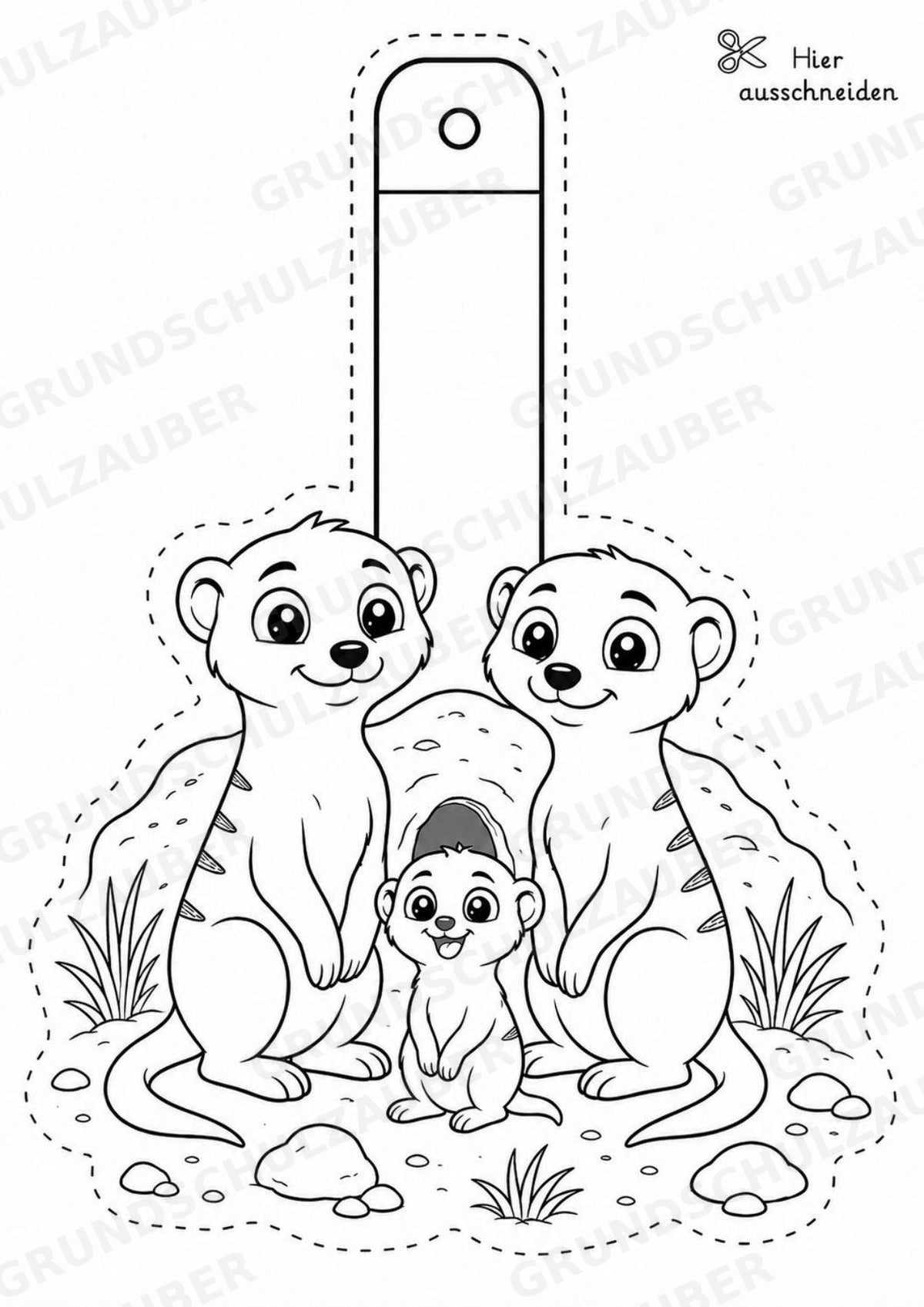 Erdmännchen – Fensterdeko – Basteln – Ausmalbild – Ausschneiden – 15 Vorlagen – Materialseite 6