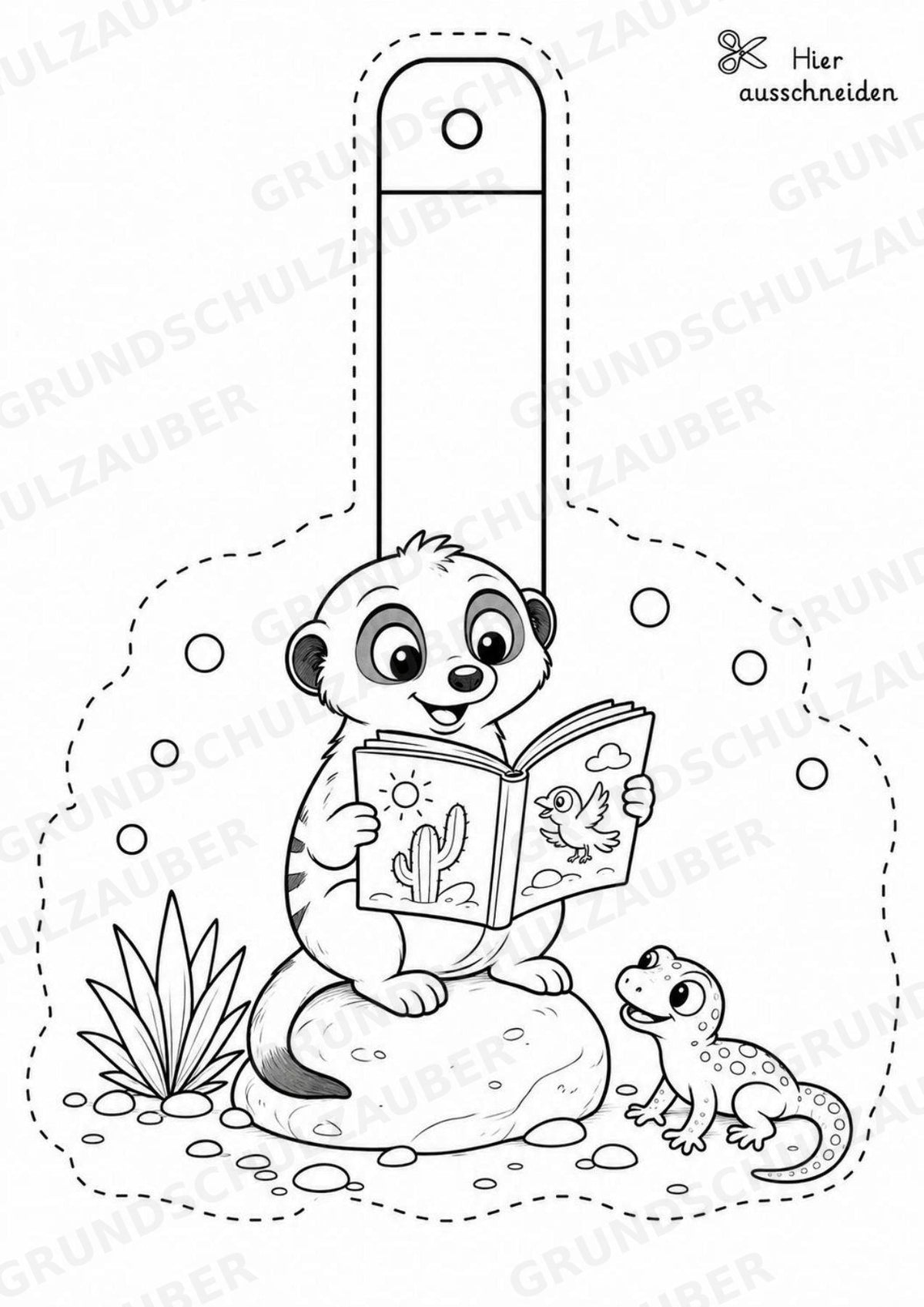 Erdmännchen – Fensterdeko – Basteln – Ausmalbild – Ausschneiden – 15 Vorlagen – Materialseite 10