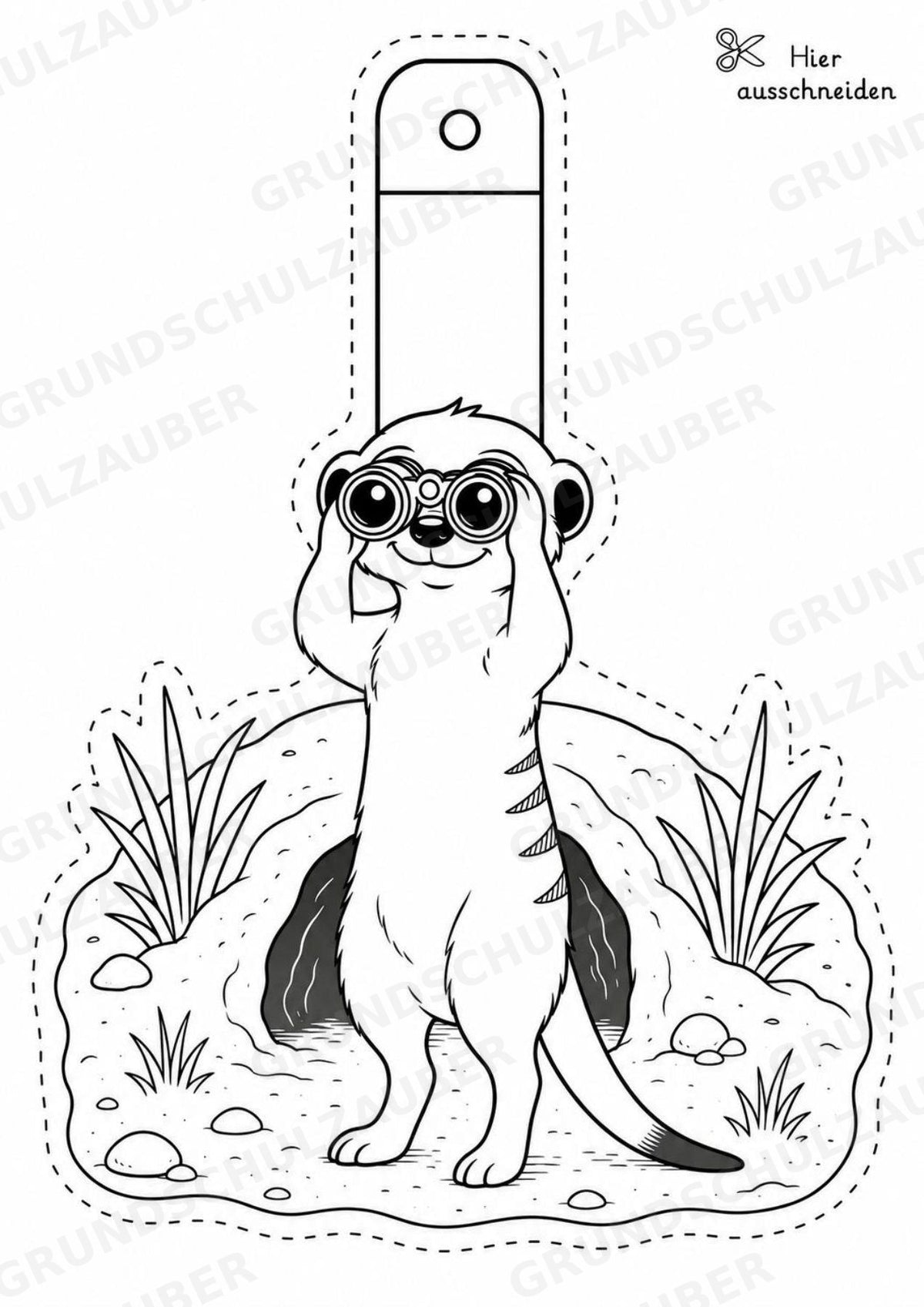 Erdmännchen – Fensterdeko – Basteln – Ausmalbild – Ausschneiden – 15 Vorlagen – Materialseite 12