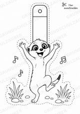 Erdmännchen – Fensterdeko – Basteln – Ausmalbild – Ausschneiden – 15 Vorlagen – Materialseite 13