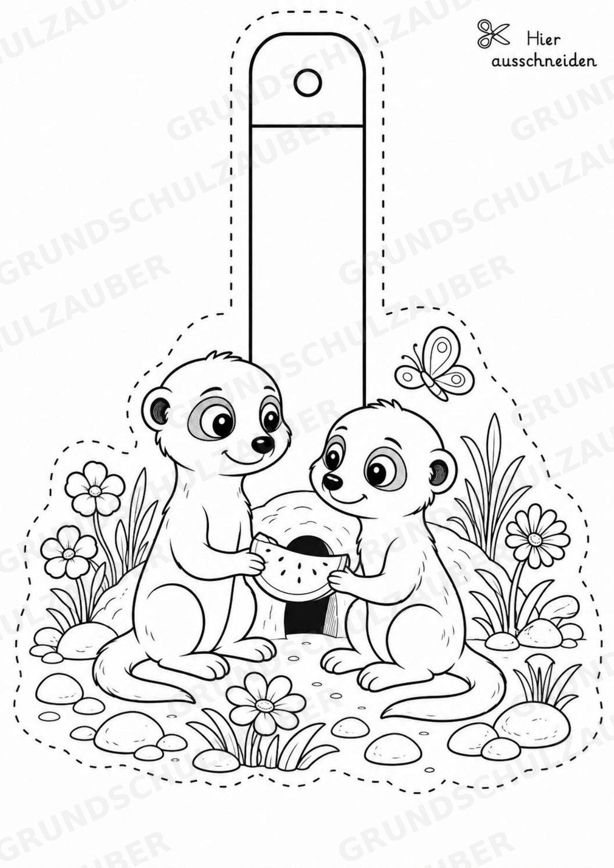 Erdmännchen – Fensterdeko – Basteln – Ausmalbild – Ausschneiden – 15 Vorlagen – Materialseite 15