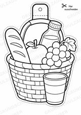 Essen und Trinken – Fensterdeko – Basteln – Ausmalbild – Ausschneiden – 15 Vorlagen – Materialseite 2