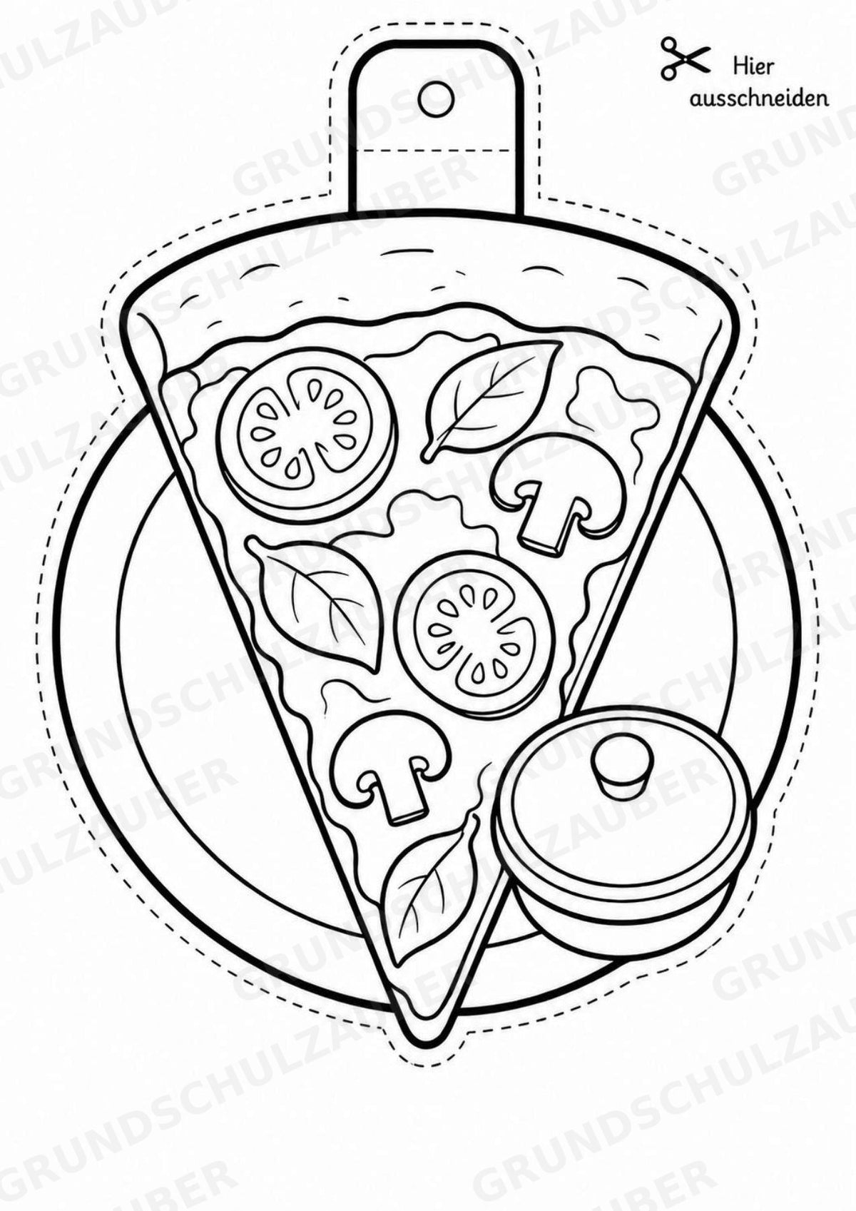 Essen und Trinken – Fensterdeko – Basteln – Ausmalbild – Ausschneiden – 15 Vorlagen – Materialseite 3