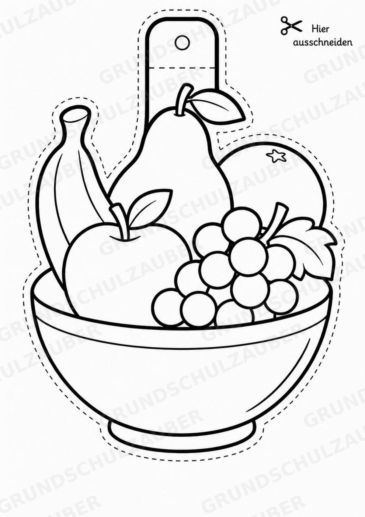 Essen und Trinken – Fensterdeko – Basteln – Ausmalbild – Ausschneiden – 15 Vorlagen – Materialseite 5