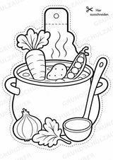 Essen und Trinken – Fensterdeko – Basteln – Ausmalbild – Ausschneiden – 15 Vorlagen – Materialseite 7
