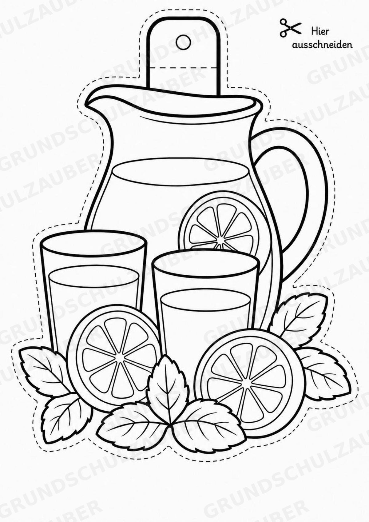 Essen und Trinken – Fensterdeko – Basteln – Ausmalbild – Ausschneiden – 15 Vorlagen – Materialseite 9