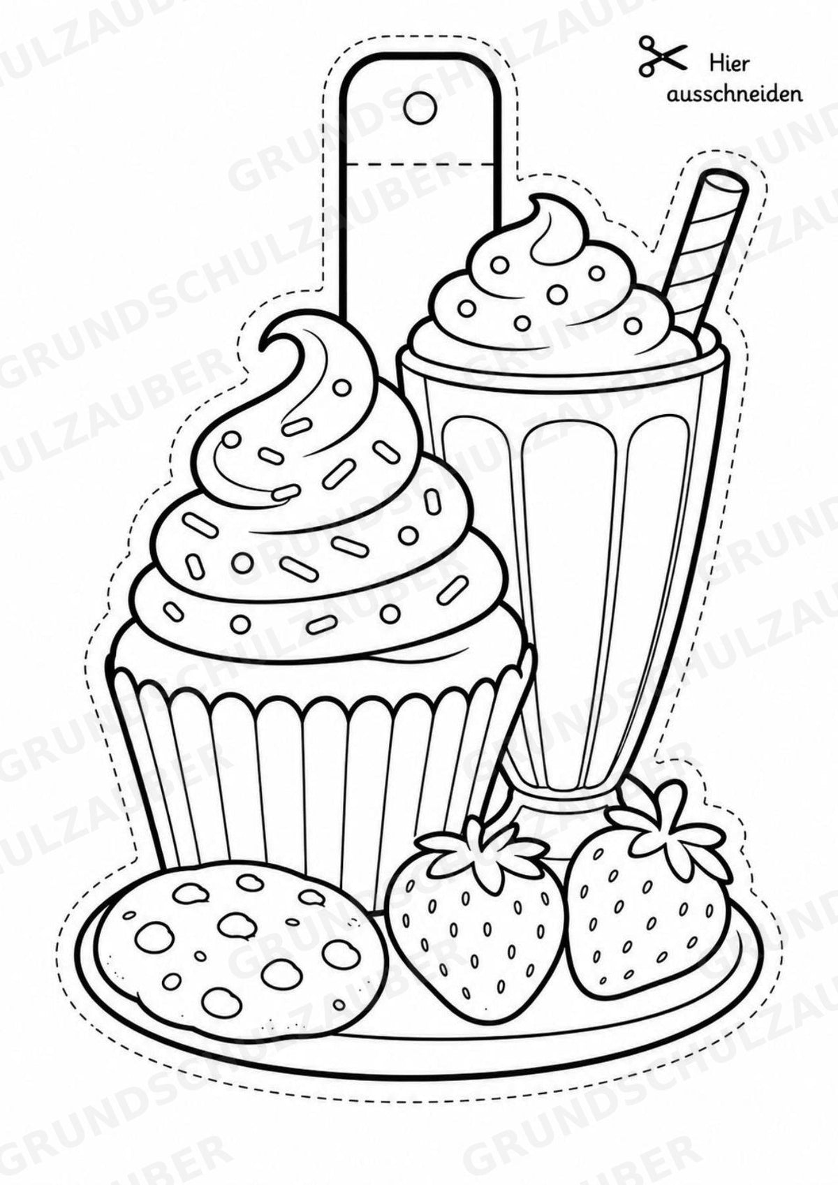 Essen und Trinken – Fensterdeko – Basteln – Ausmalbild – Ausschneiden – 15 Vorlagen – Materialseite 10