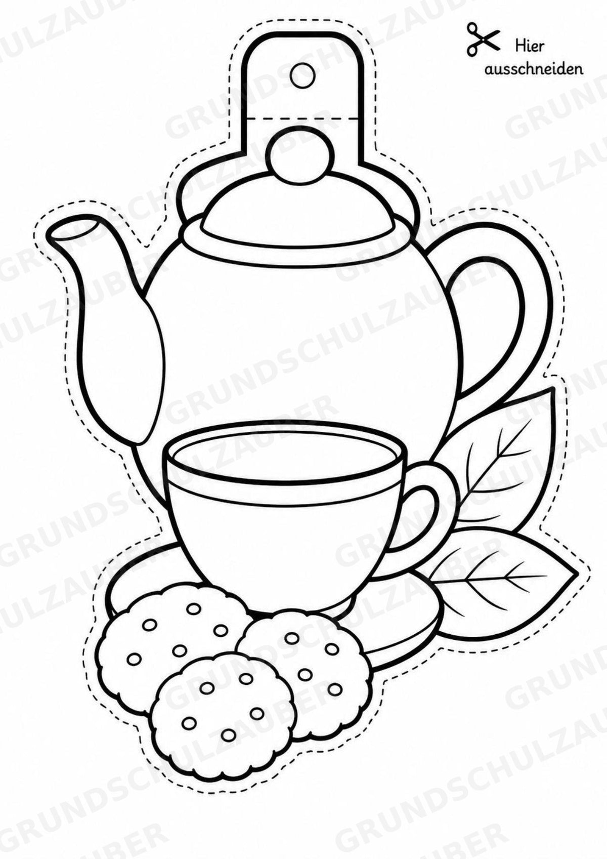 Essen und Trinken – Fensterdeko – Basteln – Ausmalbild – Ausschneiden – 15 Vorlagen – Materialseite 14