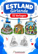 Estland – Fensterdeko – Basteln – Ausmalbild – Ausschneiden – 15 Vorlagen – Cover