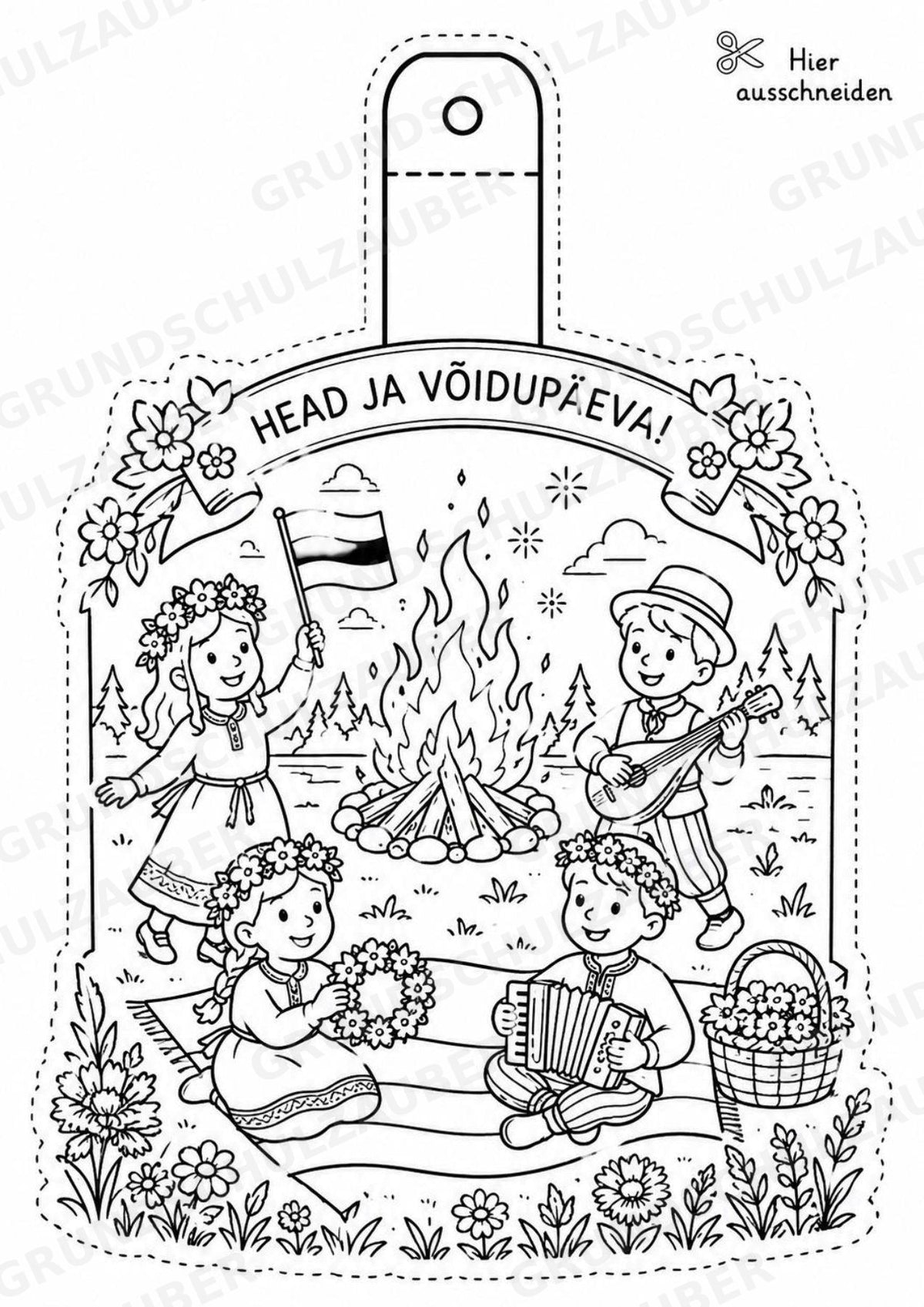 Estland – Fensterdeko – Basteln – Ausmalbild – Ausschneiden – 15 Vorlagen – Materialseite 16