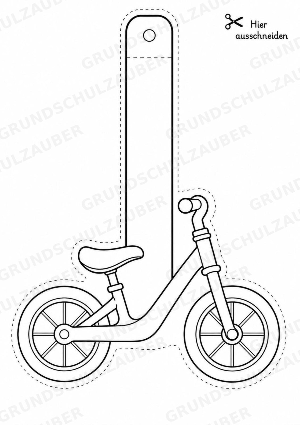 Fahrräder – Fensterdeko – Basteln – Ausmalbild – Ausschneiden – 15 Vorlagen – Materialseite 12