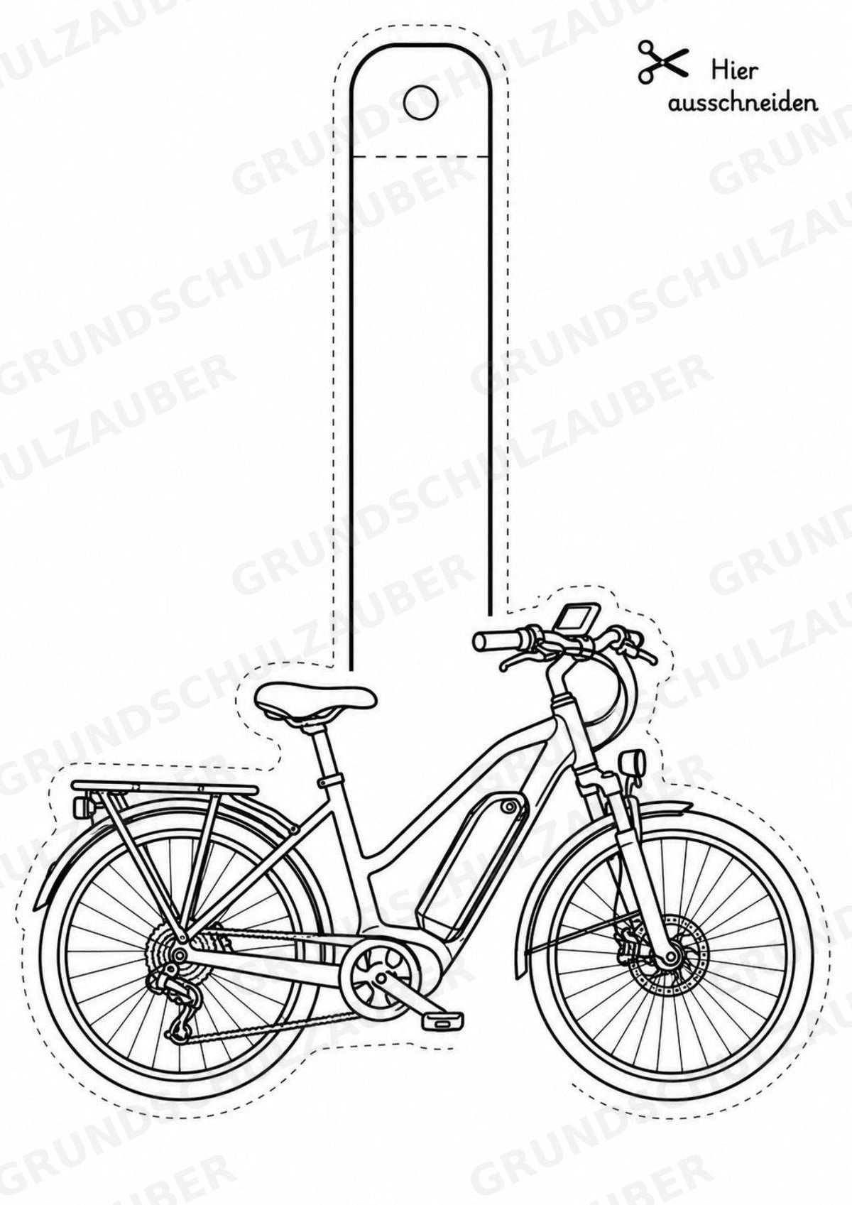 Fahrräder – Fensterdeko – Basteln – Ausmalbild – Ausschneiden – 15 Vorlagen – Materialseite 14