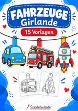 Fahrzeuge – Fensterdeko – Basteln – Ausmalbild – Ausschneiden – 15 Vorlagen – Cover