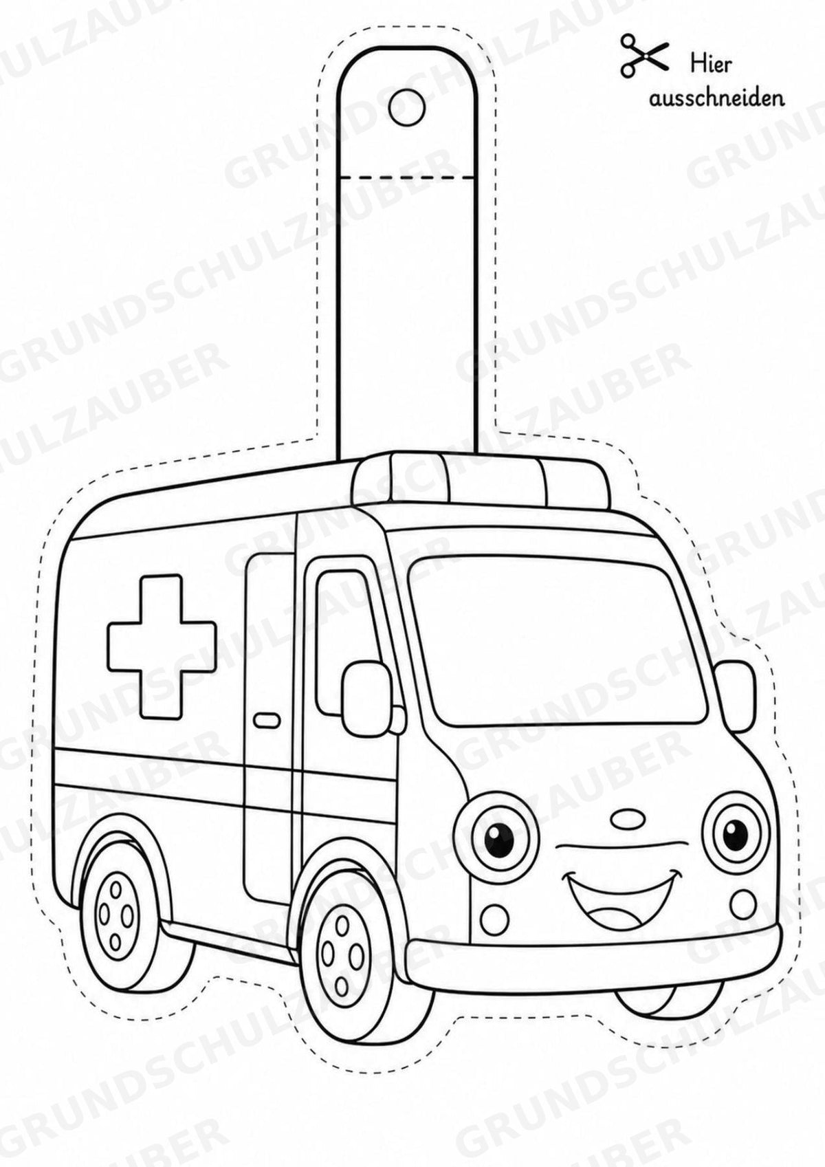 Fahrzeuge – Fensterdeko – Basteln – Ausmalbild – Ausschneiden – 15 Vorlagen – Materialseite 10