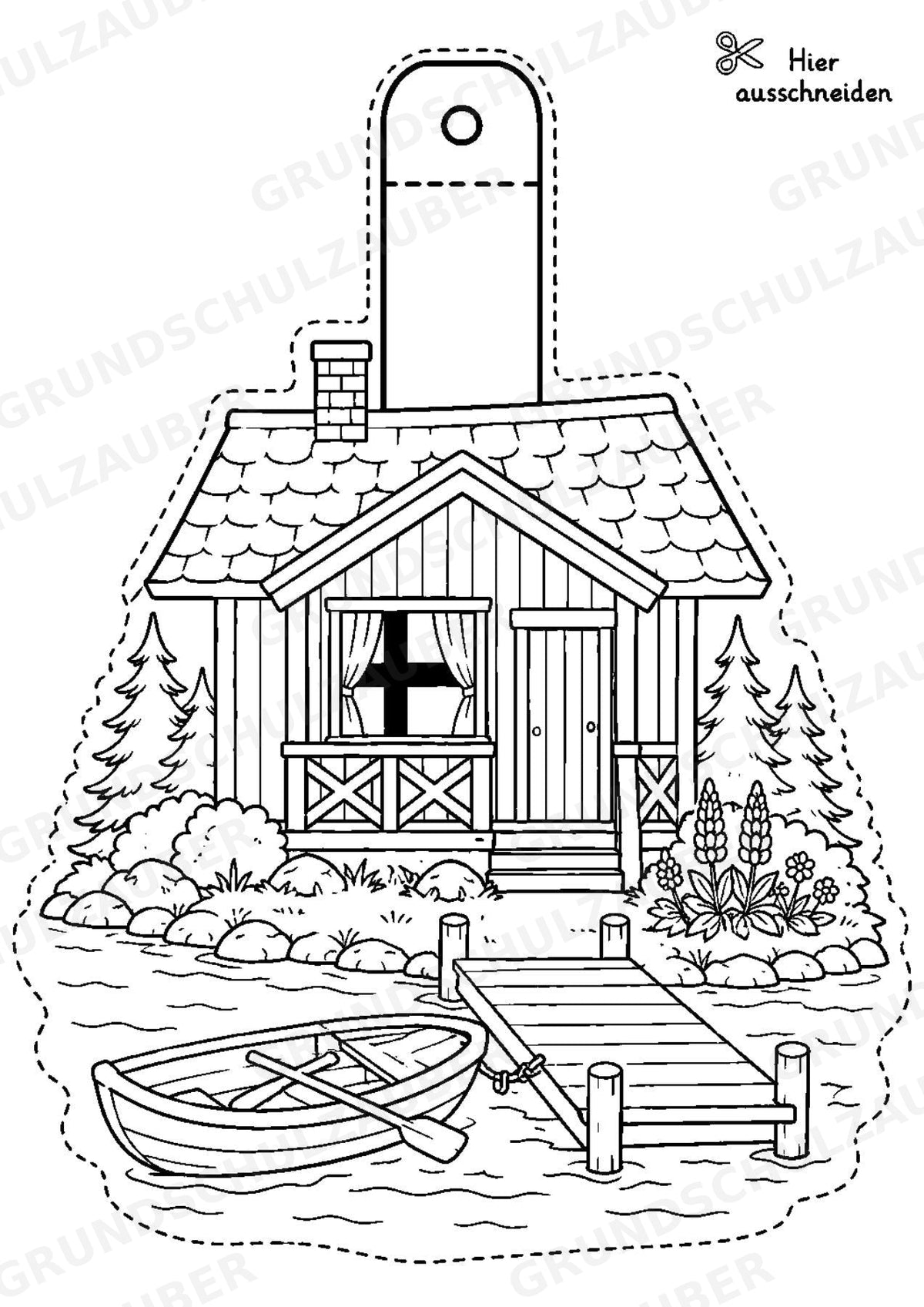 Finnland – Fensterdeko – Basteln – Ausmalbild – Ausschneiden – 15 Vorlagen – Materialseite 14