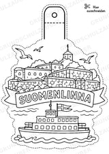 Finnland – Fensterdeko – Basteln – Ausmalbild – Ausschneiden – 15 Vorlagen – Materialseite 16