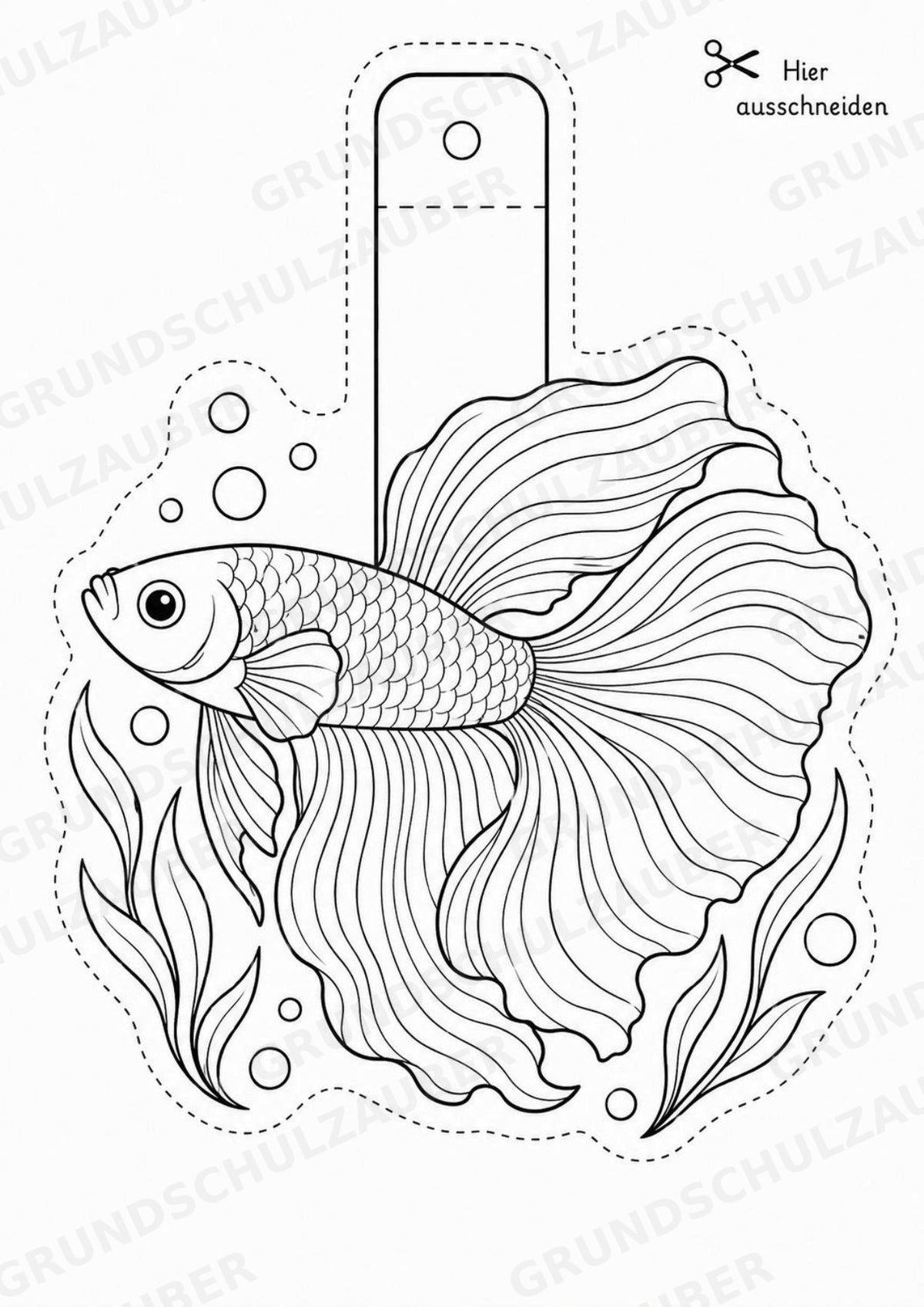 Fische – Fensterdeko – Basteln – Ausmalbild – Ausschneiden – 15 Vorlagen – Materialseite 4