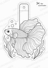 Fische – Fensterdeko – Basteln – Ausmalbild – Ausschneiden – 15 Vorlagen – Materialseite 4