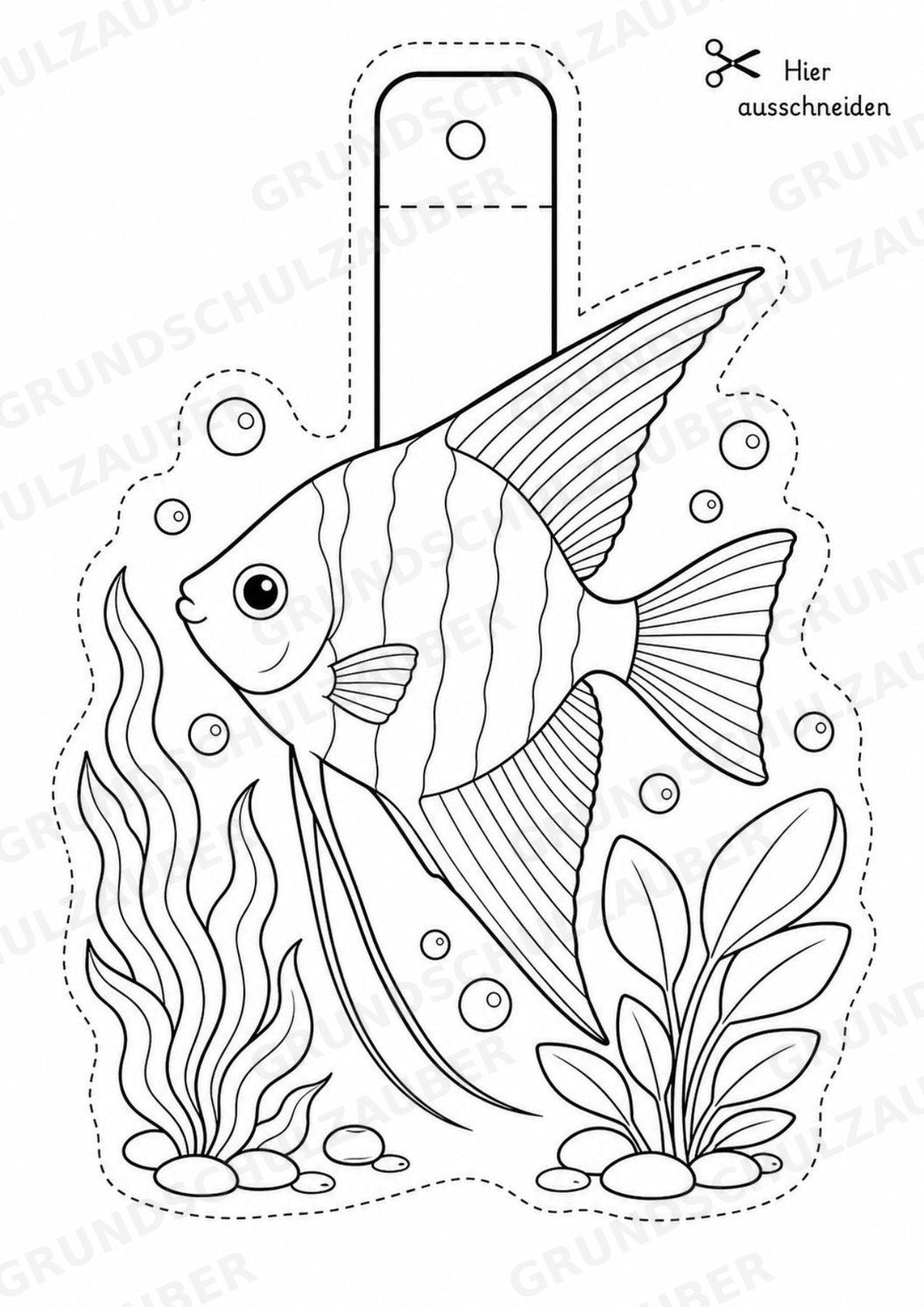 Fische – Fensterdeko – Basteln – Ausmalbild – Ausschneiden – 15 Vorlagen – Materialseite 7