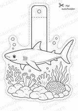 Fische – Fensterdeko – Basteln – Ausmalbild – Ausschneiden – 15 Vorlagen – Materialseite 9