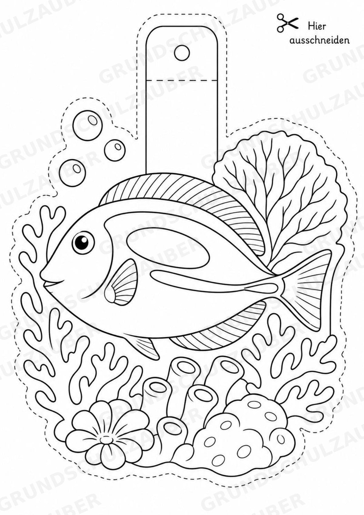 Fische – Fensterdeko – Basteln – Ausmalbild – Ausschneiden – 15 Vorlagen – Materialseite 12