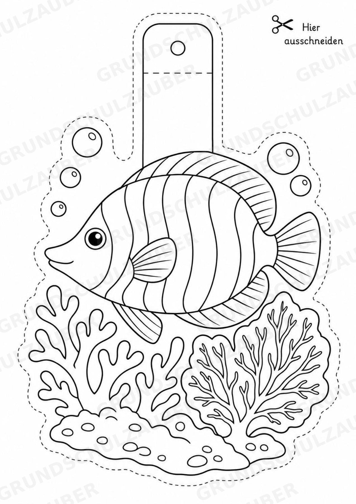 Fische – Fensterdeko – Basteln – Ausmalbild – Ausschneiden – 15 Vorlagen – Materialseite 15