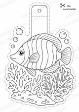 Fische – Fensterdeko – Basteln – Ausmalbild – Ausschneiden – 15 Vorlagen – Materialseite 15
