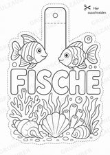 Fische – Fensterdeko – Basteln – Ausmalbild – Ausschneiden – 15 Vorlagen – Materialseite 16