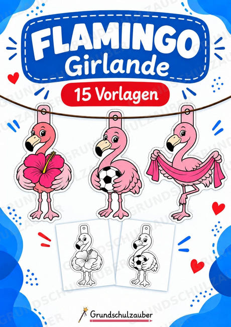 Flamingo – Fensterdeko – Basteln – Ausmalbild – Ausschneiden – 15 Vorlagen – Cover