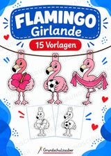 Flamingo – Fensterdeko – Basteln – Ausmalbild – Ausschneiden – 15 Vorlagen – Cover