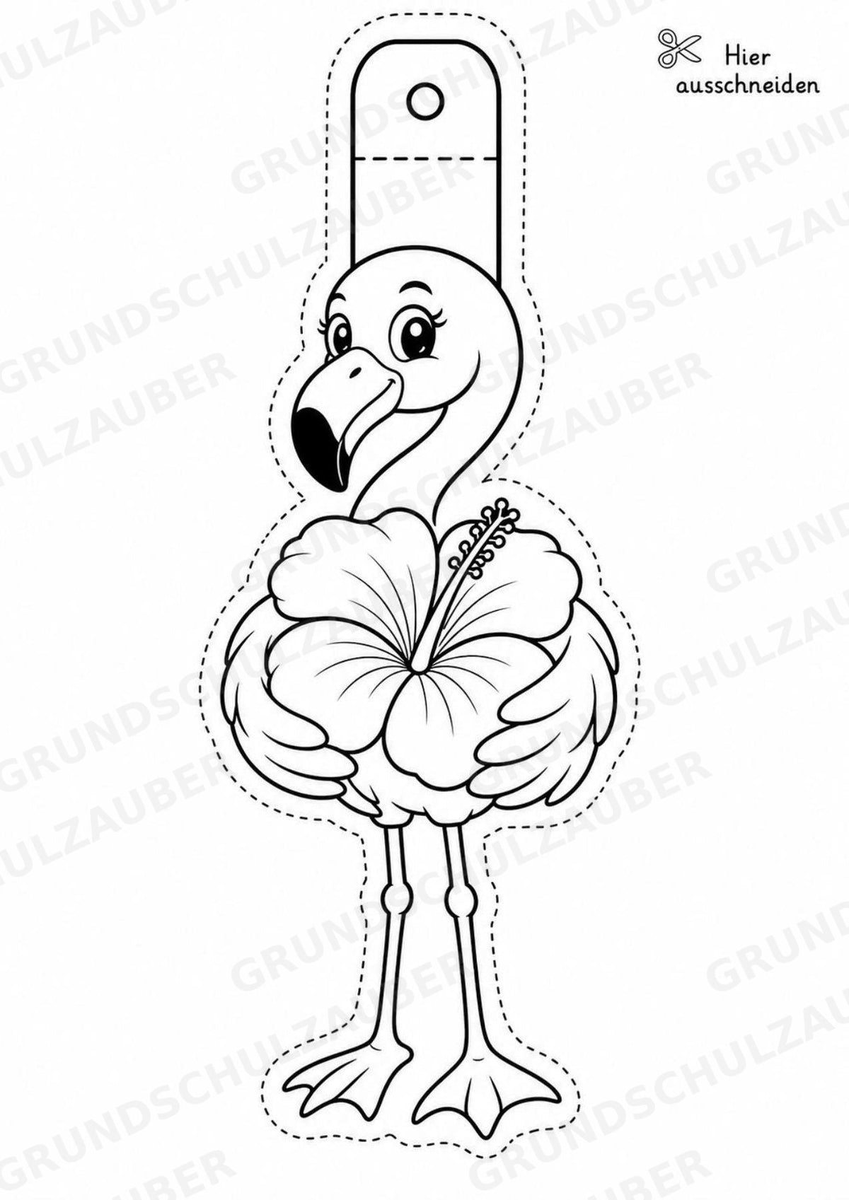 Flamingo – Fensterdeko – Basteln – Ausmalbild – Ausschneiden – 15 Vorlagen – Materialseite 2