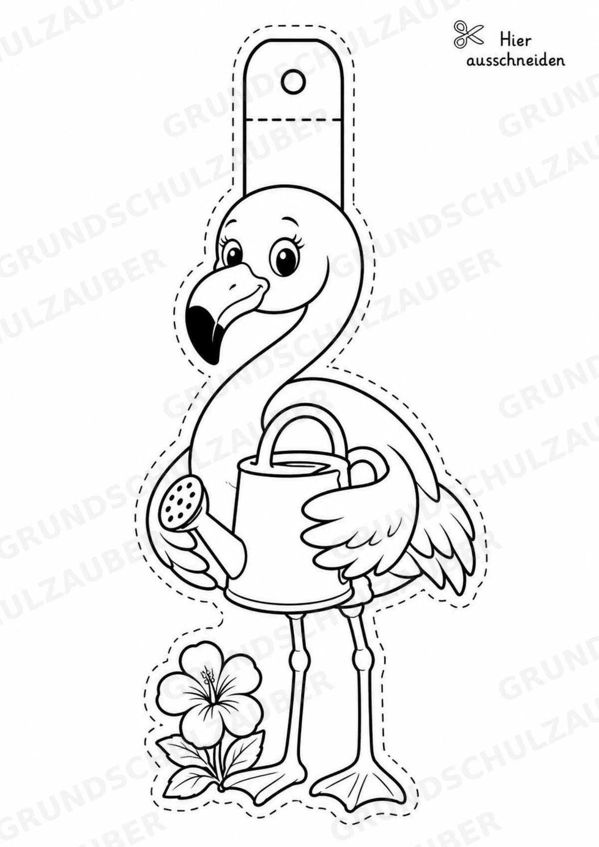 Flamingo – Fensterdeko – Basteln – Ausmalbild – Ausschneiden – 15 Vorlagen – Materialseite 4