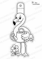 Flamingo – Fensterdeko – Basteln – Ausmalbild – Ausschneiden – 15 Vorlagen – Materialseite 4