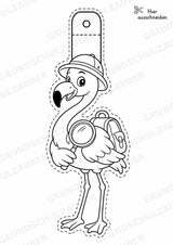 Flamingo – Fensterdeko – Basteln – Ausmalbild – Ausschneiden – 15 Vorlagen – Materialseite 7