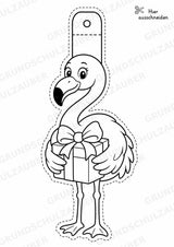 Flamingo – Fensterdeko – Basteln – Ausmalbild – Ausschneiden – 15 Vorlagen – Materialseite 8
