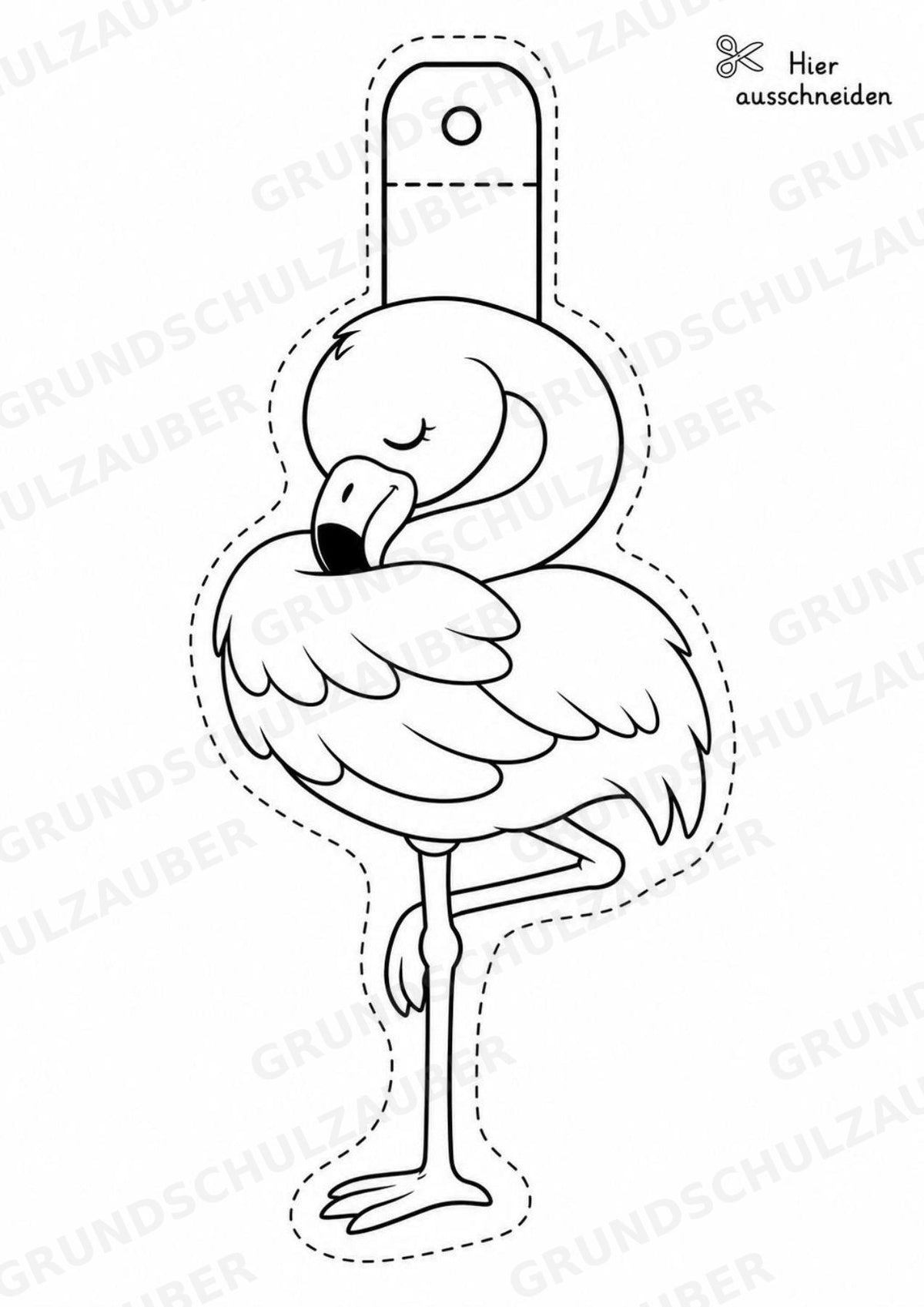 Flamingo – Fensterdeko – Basteln – Ausmalbild – Ausschneiden – 15 Vorlagen – Materialseite 10