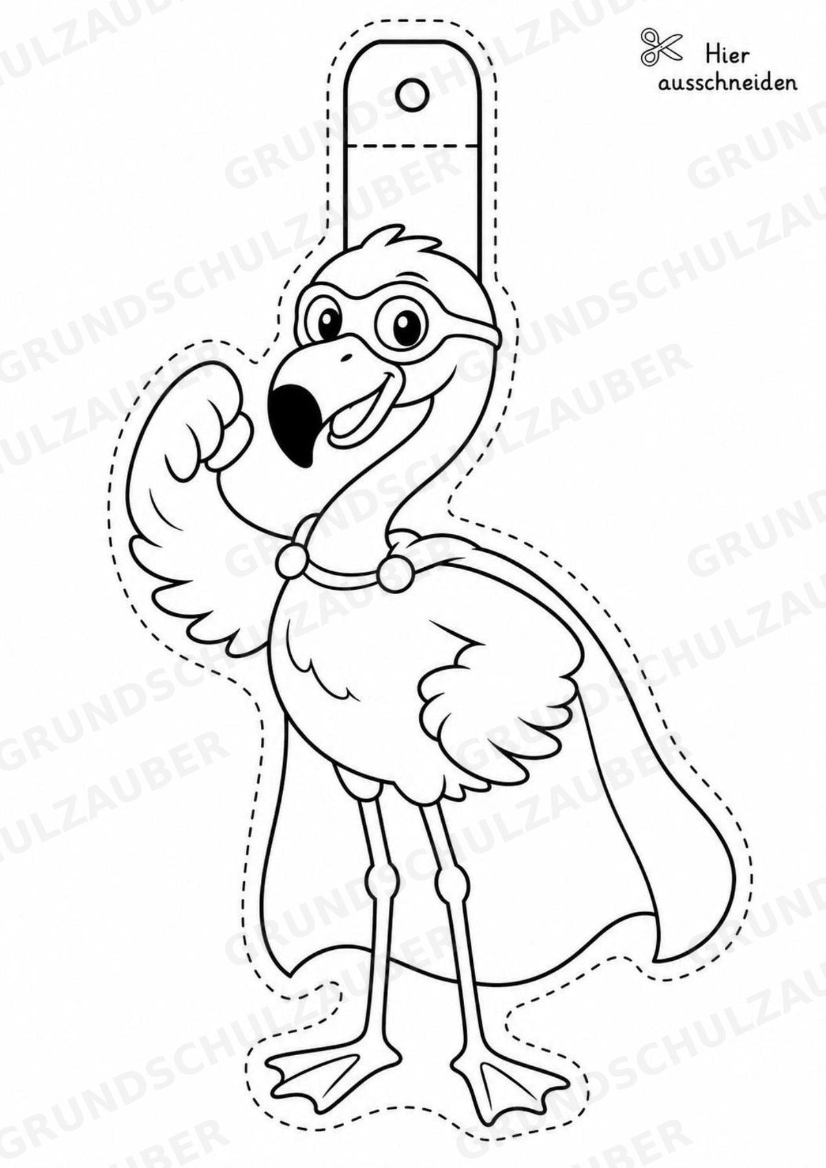 Flamingo – Fensterdeko – Basteln – Ausmalbild – Ausschneiden – 15 Vorlagen – Materialseite 11